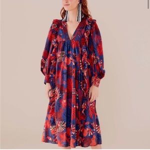 NWT FARM Rio ANIMALS TAPESTRY MIDI DRESS size small